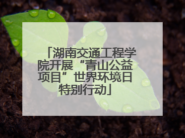 湖南交通工程学院开展“青山公益项目”世界环境日特别行动