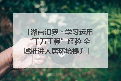湖南汨罗：学习运用“千万工程”经验 全域推进人居环境提升