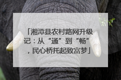 湘潭县农村路网升级记：从“通”到“畅”，民心桥托起致富梦