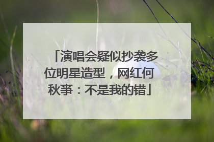 演唱会疑似抄袭多位明星造型，网红何秋亊：不是我的错