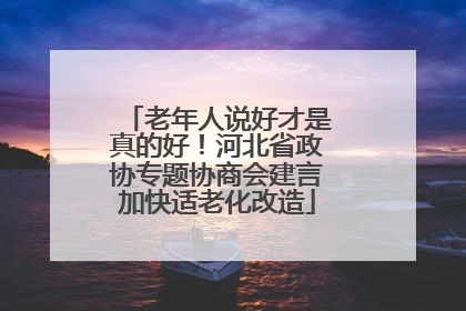 老年人说好才是真的好！河北省政协专题协商会建言加快适老化改造