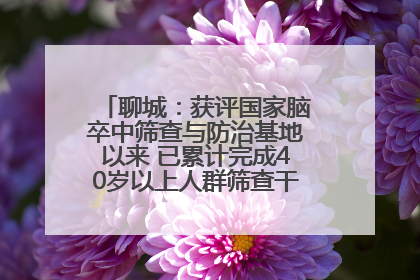聊城：获评国家脑卒中筛查与防治基地以来 已累计完成40岁以上人群筛查干预40余万人次