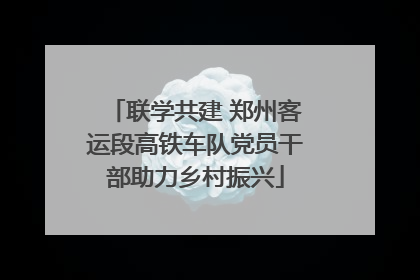 联学共建 郑州客运段高铁车队党员干部助力乡村振兴