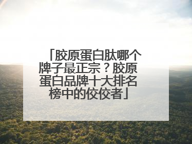 胶原蛋白肽哪个牌子最正宗？胶原蛋白品牌十大排名榜中的佼佼者