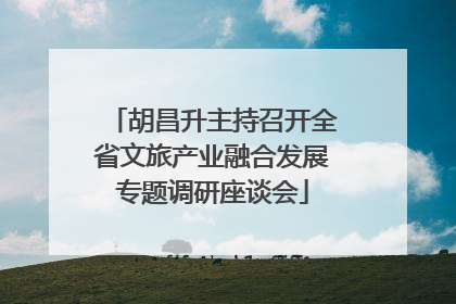 胡昌升主持召开全省文旅产业融合发展专题调研座谈会