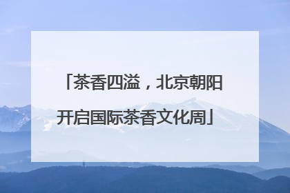 茶香四溢，北京朝阳开启国际茶香文化周