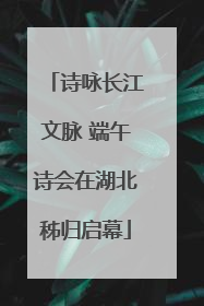 诗咏长江文脉 端午诗会在湖北秭归启幕
