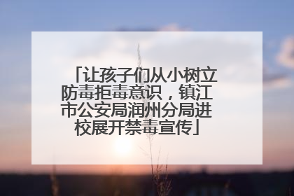 让孩子们从小树立防毒拒毒意识，镇江市公安局润州分局进校展开禁毒宣传