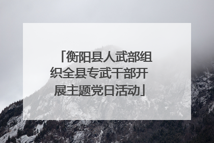 衡阳县人武部组织全县专武干部开展主题党日活动
