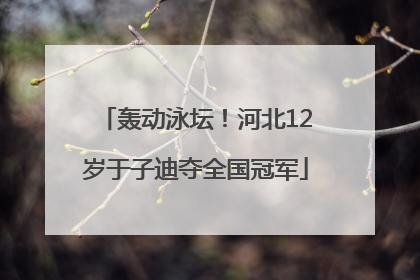 轰动泳坛！河北12岁于子迪夺全国冠军
