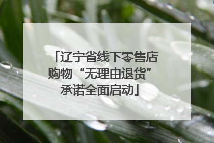 辽宁省线下零售店购物“无理由退货”承诺全面启动