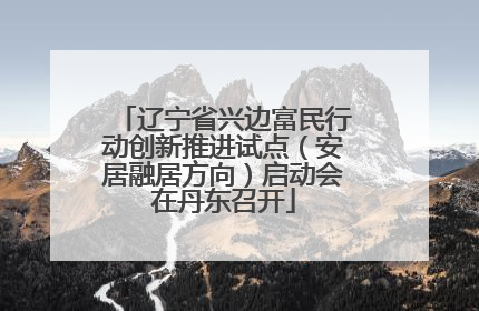 辽宁省兴边富民行动创新推进试点（安居融居方向）启动会在丹东召开