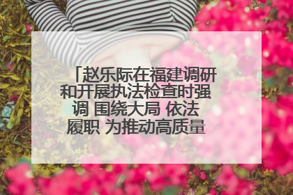 赵乐际在福建调研和开展执法检查时强调 围绕大局 依法履职 为推动高质量发展作出人大贡献