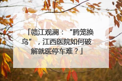 赣江观澜：“腾笼换鸟”，江西医院如何破解就医停车难？
