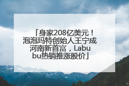 身家208亿美元！泡泡玛特创始人王宁成河南新首富，Labubu热销推涨股价