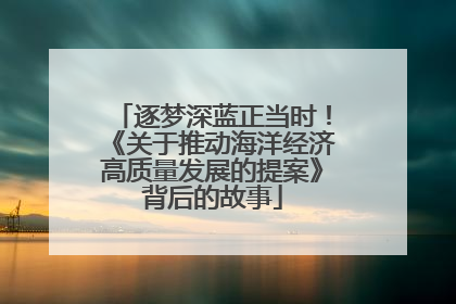 逐梦深蓝正当时！《关于推动海洋经济高质量发展的提案》背后的故事