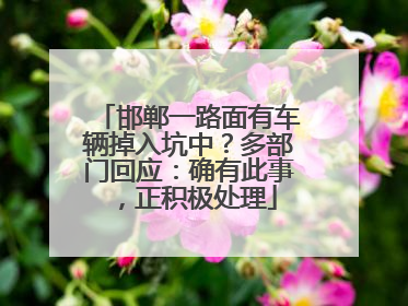 邯郸一路面有车辆掉入坑中？多部门回应：确有此事，正积极处理