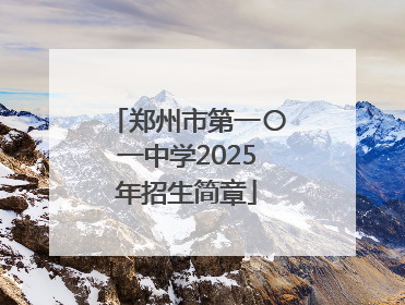 郑州市第一〇一中学2025年招生简章