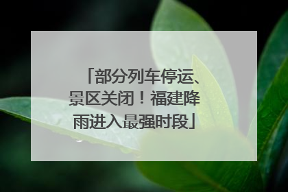 部分列车停运、景区关闭！福建降雨进入最强时段