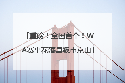 重磅！全国首个！WTA赛事花落县级市京山