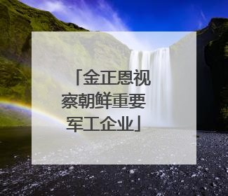 金正恩视察朝鲜重要军工企业