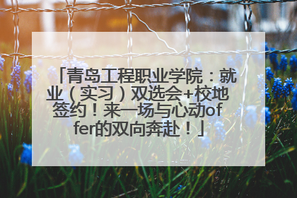 青岛工程职业学院：就业（实习）双选会+校地签约！来一场与心动offer的双向奔赴！