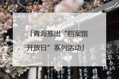 青海推出“档案馆开放日”系列活动