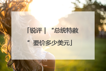锐评｜“总统特赦”要价多少美元