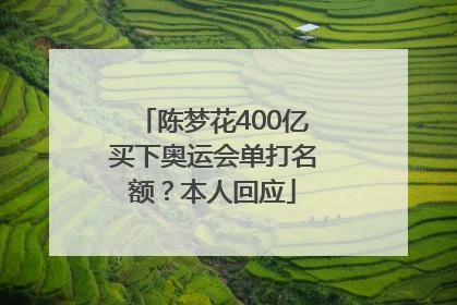 陈梦花400亿买下奥运会单打名额？本人回应