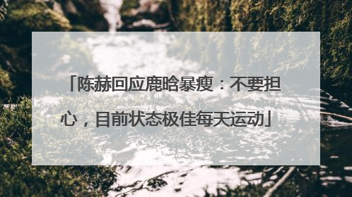 陈赫回应鹿晗暴瘦：不要担心，目前状态极佳每天运动