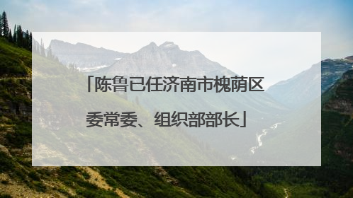 陈鲁已任济南市槐荫区委常委、组织部部长