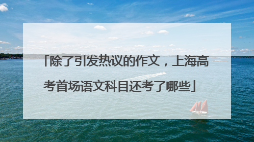 除了引发热议的作文，上海高考首场语文科目还考了哪些
