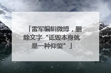 雷军编辑微博，删除文字“诋毁本身就是一种仰望”