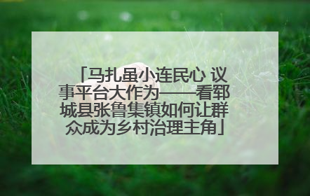 马扎虽小连民心 议事平台大作为——看郓城县张鲁集镇如何让群众成为乡村治理主角