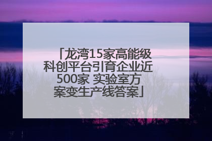 龙湾15家高能级科创平台引育企业近500家 实验室方案变生产线答案