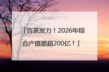 鲁茶发力！2026年综合产值要超200亿！