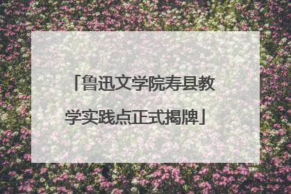 鲁迅文学院寿县教学实践点正式揭牌