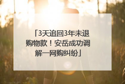 3天追回3年未退购物款！安岳成功调解一网购纠纷