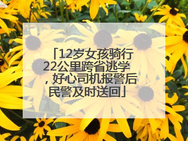 12岁女孩骑行22公里跨省逃学，好心司机报警后民警及时送回