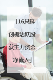 16只科创板活跃股获主力资金净流入