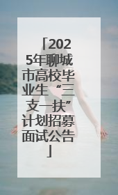 2025年聊城市高校毕业生“三支一扶”计划招募面试公告