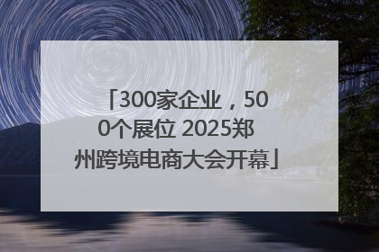 300家企业，500个展位 2025郑州跨境电商大会开幕