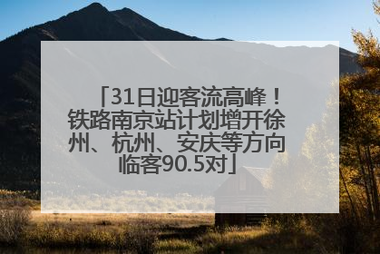 31日迎客流高峰！铁路南京站计划增开徐州、杭州、安庆等方向临客90.5对