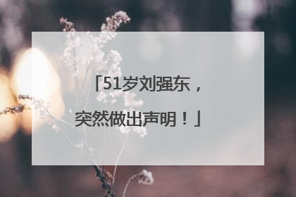 51岁刘强东，突然做出声明！