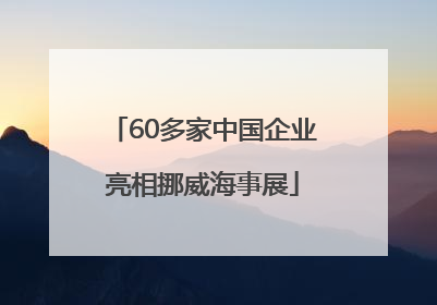 60多家中国企业亮相挪威海事展